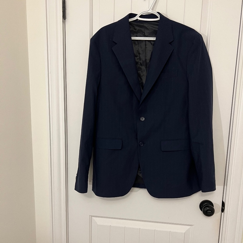 Zara Navy Blue pinstripe Men's Blazer Sport Coat
